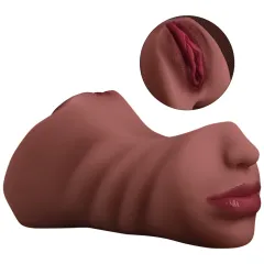 Masturbador realista de doble agujero (vagina y boca)