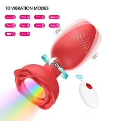 PLUG ANAL ROJO DE SILICONA CON MOVIMIENTOS GIRATORIOS